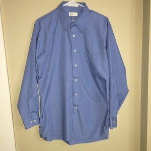Used Van Heusen Blue Wrinkle free Poplin Long Sleeve Shirt 👔 size 16 1/2